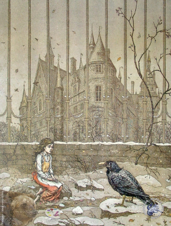 Диодоров Борис Аркадьевич. Ганс Христиан Андерсен. `Снежная королева`. Бумага, офорт, акватинта, акварель. 1991-1992. Авторское собрание.