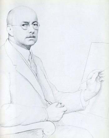 Уильям Макгрегор Пэкстон (William McGregor Paxton). Автопортрет. 1910. Местонахождение картины неизвестно.