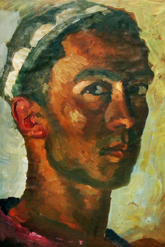 Хамдами Бахрам (Бахром) Косимхонович. Автопортрет. Холст, масло. 1940. Местонахождение неизвестно.