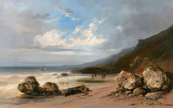 Габриэль-Ипполит Леба. Вид на пляж. Холст, масло. 46х73. 1880-е. Частное собрание.