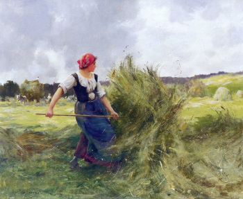Жюльен Дюпре. На сенокосе. Холст, масло. 19 век. Частное собрание.