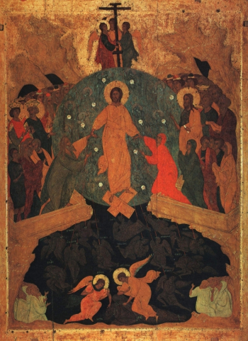 Дионисий. Икона `Сошествие во Ад`. Доска, паволока, левкас, темпера. 137,5х99,5. 1502-1503. Государственный Русский музей.