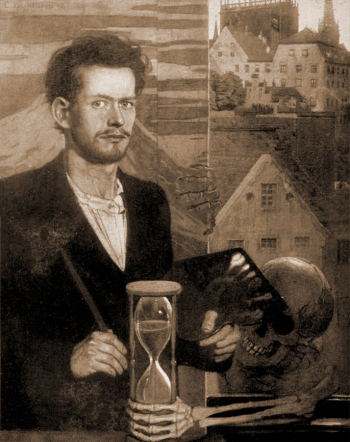 Оскар Цвинчер (Oskar Zwintscher). Автопортрет. 1897. Местонахождение картины неизвестно.