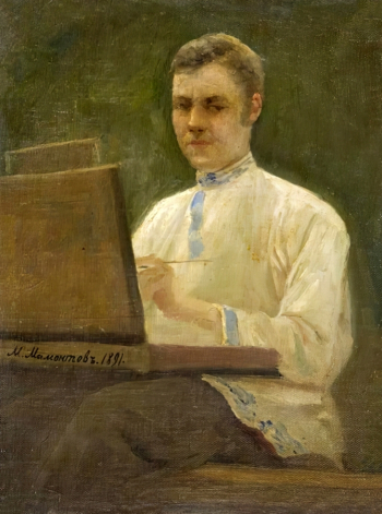 Мамонтов Михаил Анатольевич. Автопортрет. Холст, масло. 26,5х36. 1891. Музей-заповедник Абрамцево.