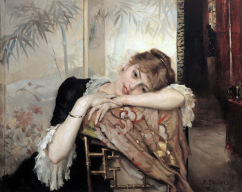 Альберт Эдельфельт. Парижанка. Холст, масло. 73х92. 1883. Музей изобразительных искусств (Йоэнсуу).