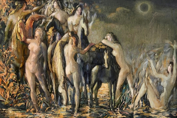 Гардубей Михаил Михайлович. Амазонки. Холст, масло. 54х80. 1990-е. Музейный комплекс имени И.Я.Словцова.