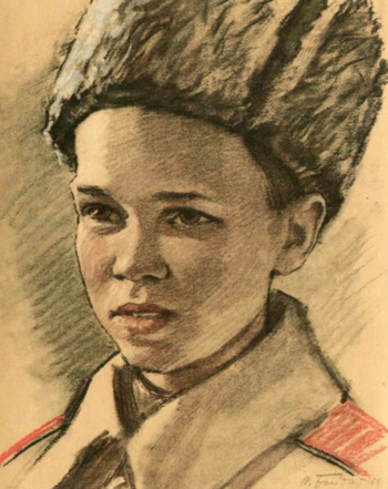 Бондар Сергей Михайлович и Карповский Наум Павлович. Плакат `Алёша Кузнецов`. Бумага, офсетная печать. 28х22. 1974. Горнозаводский краеведческий музей имени М.П.Старостина.