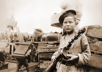 Фотография пионера-героя Бори Кулешина (Кулешина Бориса Васильевича). 1942. Неизвестный фотограф.