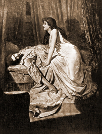 Филип Уильям Бёрн-Джонс. Вампир. Холст, масло. 1897. Картина считается утерянной.