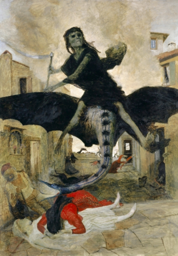 Арнольд Бёклин. Чума. Доска, масло. 149,5х104,5. 1898. Базельский художественный музей.