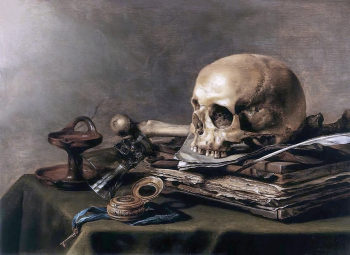 Питер Клас. Ванитас - натюрморт. Доска, масло. 39,5х56. 1630. Маурицхёйс.