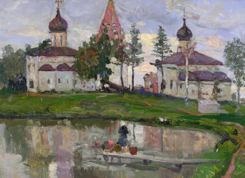 Хайкин Павел Измаилович. Андроновский монастырь. Картон, масло. 49,5х69,5. 1960. Историко-этнографический музей-заповедник Шушенское.