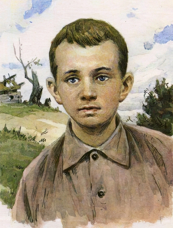 Щербаков Борис Валентинович. Пионер-герой Костя Янин. Открытка. 1969. Частное собрание.
