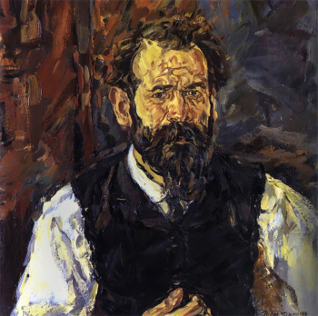 Пырин Михаил Семёнович. Автопортрет. Холст, масло. 48х48. 1913. Ивановский областной художественный музей.