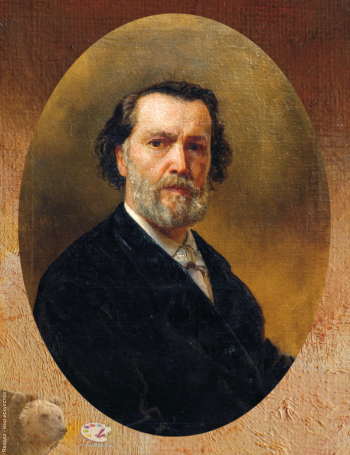 Шервуд Владимир Осипович (Иосифович). Автопортрет. Холст, масло. 1876. Государственный исторический музей.