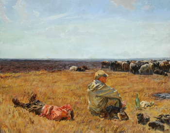 Пластов Аркадий Александрович. Пастухи. Холст, масло. 110х139. Саратовский государственный художественный музей имени А.Н.Радищева.
