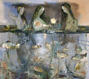 Пешкун Василий Петрович. Ночницы. Холст, масло. 100х100. 2010. Елабужский государственный историко-архитектурный и художественный музей-заповедник.
