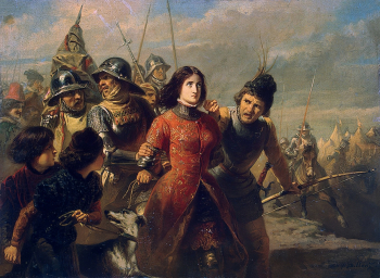 Адольф Дилленс. Захват Жанны д`Арк. Доска, масло. 52,5х72. 1847-1852. Государственный Эрмитаж.