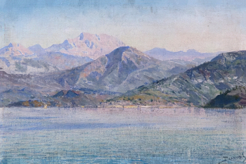 Поленов Василий Дмитриевич. Албания, этюд. Холст, масло. 26,5х40. 1899. Омский областной музей изобразительных искусств имени М.А.Врубеля.