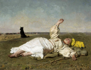 Юзеф Хелмоньский. Бабье лето. Холст, масло. 119,7х156,5. 1875. Национальный музей (Варшава).