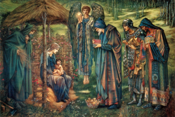 Эдвард Бёрн-Джонс. Вифлеемская звезда. Бумага, акварель. 260х390. 1885-1890. Бирмингемcкий музей и художественная галерея.