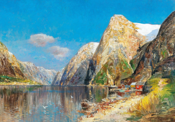 Иоганн Холмштедт. Фьорд. Холст, масло. 70х100. До 1929 года. Частная коллекция.