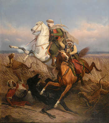 Суходольский Пётр Александрович. Охота на ягуаров. Холст, масло. 89,5х75,7. Конец 19 или начало 20 века. Калужский музей изобразительных искусств.