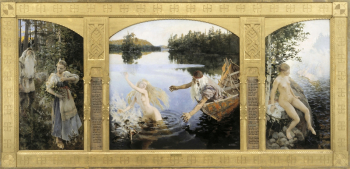 Аксели Галлен-Каллела. Легенда об Айно (триптих). Холст, масло. 154х77, 154х154, 154х77. 1891. Атенеум (Хельсинки).