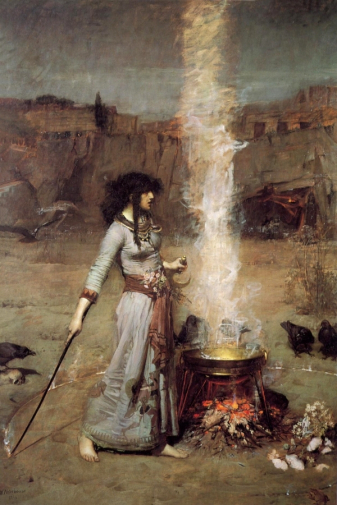Джон Уильям Уотерхаус. Магический круг. Холст, масло. 183х127. 1886. Британская галерея Тейт.