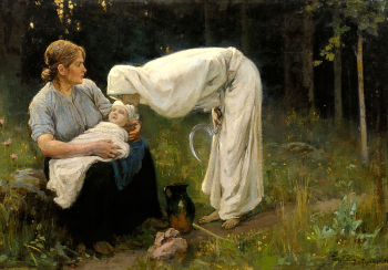 Янис Розенталс. Смерть (Навка, Навья). Холст, масло. 69х98. 1897. Латвийский национальный художественный музей.