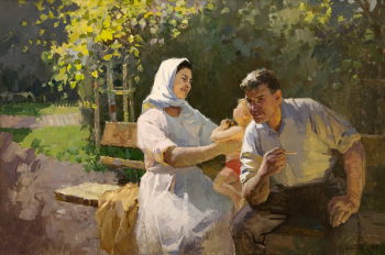 Бессонов Борис Николаевич. Семья. Холст, масло. 90х140. 1965. Ставропольский краевой музей изобразительных искусств.