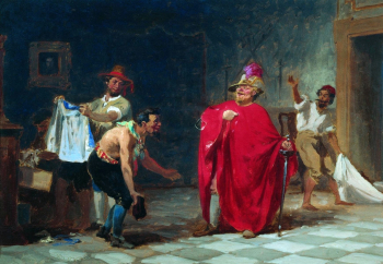 Бронников Фёдор Андреевич. Маскарад. Картон, масло. 26х37. 1870. Шадринский городской краеведческий музей имени В.П.Бирюкова.