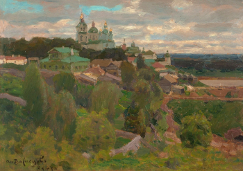 Васнецов Аполлинарий Михайлович. Соборы в Вятке. Доска, масло. 23,4х32,1. 1916. Государственная Третьяковская галерея.