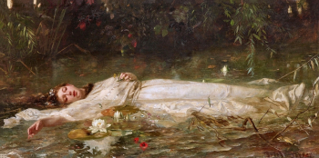 Фридрих Гейзер. Офелия. Холст, масло. 90,5х181,5. До 1921 года. Частная коллекция.