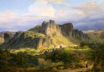 Карл Фридрих Лессинг. Пейзаж в немецком нагорье Айфель. Холст, масло. 110х158. 1834. Национальный музей (Варшава).