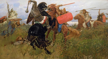 Васнецов Виктор Михайлович. Бой скифов со славянами. Холст, масло. 161,5х295. 1881. Государственный Русский музей.