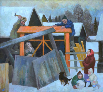 Бочкарев Станислав Климентьевич. Новые ворота. Холст, масло. 65х58. 2009. Оренбургский областной музей изобразительных искусств.