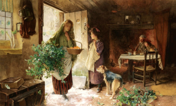 Карлтон Альфред Смит. Рождественский сочельник. Бумага, акварель. 74х122. 1901. Частная коллекция.