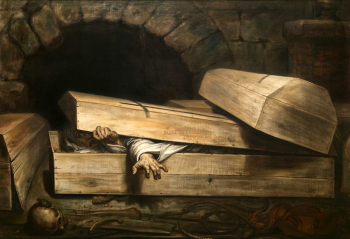 Антуан Вирц. Преждевременное погребение. Холст, масло. 160х235. 1854. Музей Вирца.