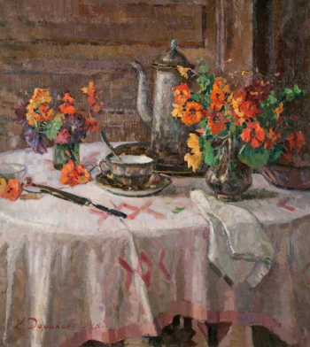 Дорохов Константин Гаврилович. Настурции. Холст, масло. 83х72. 1948. Челябинский государственный музей изобразительных искусств.