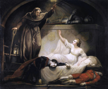 Джеймс Норткот. Ромео и Джульетта, акт 5, сцена 3. Холст, масло. 1790. Шекспировская библиотека Фолджера.