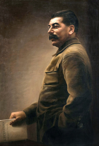 Неизвестный художник. Портрет Иосифа Сталина. Холст, масло. 145х100. Середина 20 века. Тульский музей изобразительных искусств.