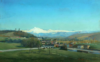 Васильковский Сергей Иванович. Испания, город Бизанос. Доска, масло. 13х20. Конец 19 или начало 20 века. Башкирский государственный художественный музей имени М.В.Нестерова.