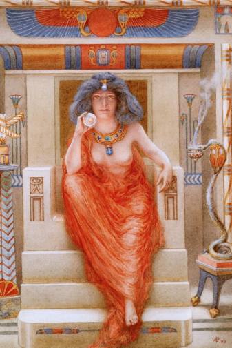 Арманд Пойнт. Исида. Бумага, акварель. 1909. Частная коллекция.