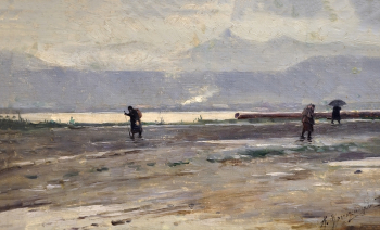 Крыжицкий Константин Яковлевич. Странники. Холст на картоне, масло. 20х31,5. 19 век. Национальная галерея Республики Коми.