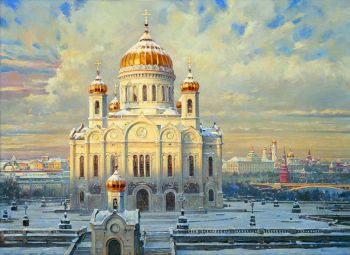 Нестеренко Василий Игоревич. Храм Христа Спасителя. Холст, масло. 110х150. 2002. Московская государственная картинная галерея Василия Нестеренко.