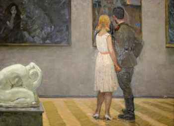Дмитриевский Виктор Константинович. В Третьяковской галерее. Холст, масло. 95х68. 20 век. Октябрьский историко-краеведческий музей имени А.П.Шокурова.