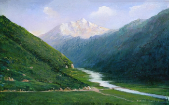 Исаев Харон Саид-Хасанович. Аргунское ущелье. Холст, масло. 34х54,5. 2005. Национальный музей Республики Татарстан.