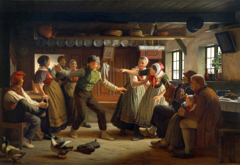 Юлиус Экснер. Игра в жмурки. Холст, масло. 82,3х118,5. 1866. Собрание Хиршпрунга.