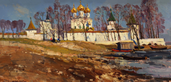 Максютов Рашид Гарифович. Ипатьевский монастырь. Картон, масло. 50х98,5. 1961. Ставропольский краевой музей изобразительных искусств.